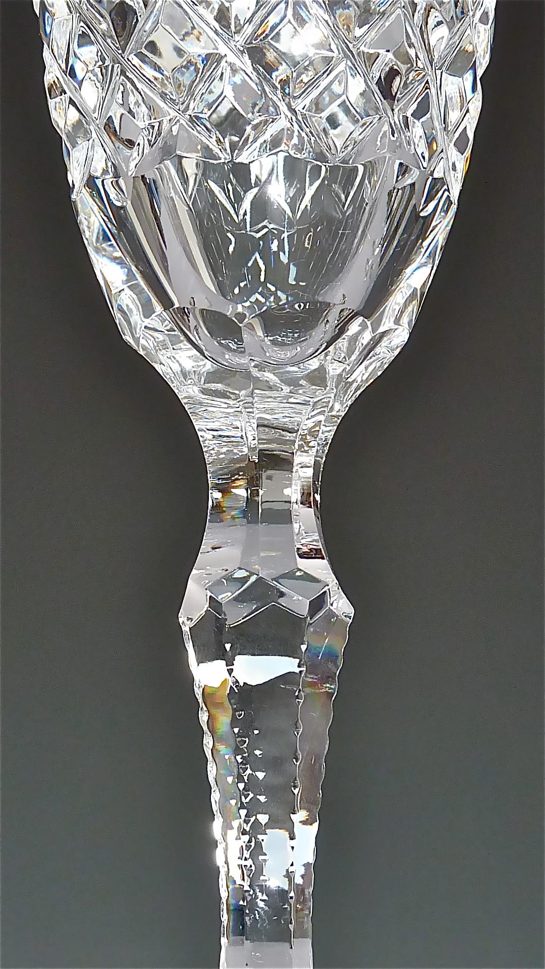 German Precious 6 Champagne Glasses Gold Crystal Glass Stemware Josephinenhuette Moser