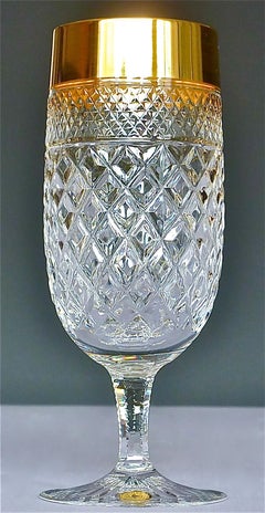 Precious 6 Cocktail Beer Glasses Gold Crystal Stemware Josephinenhuette Moser