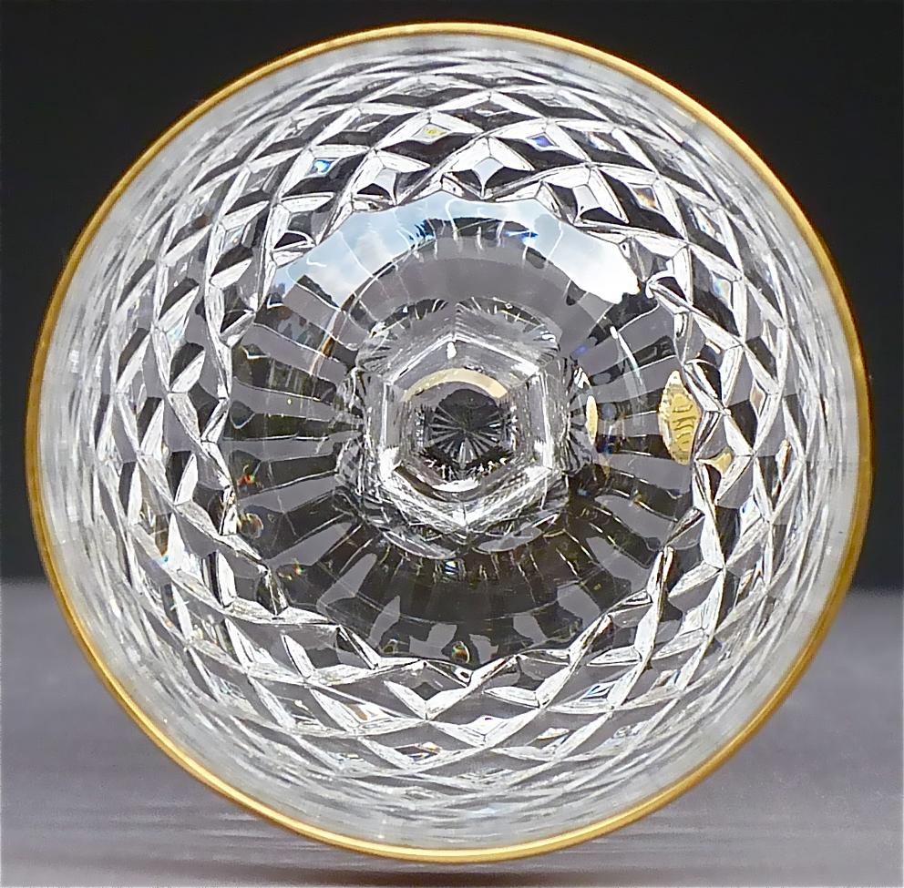 Mid-20th Century Precious 6 Cocktail Beer Glasses Gold Crystal Stemware Josephinenhuette Moser