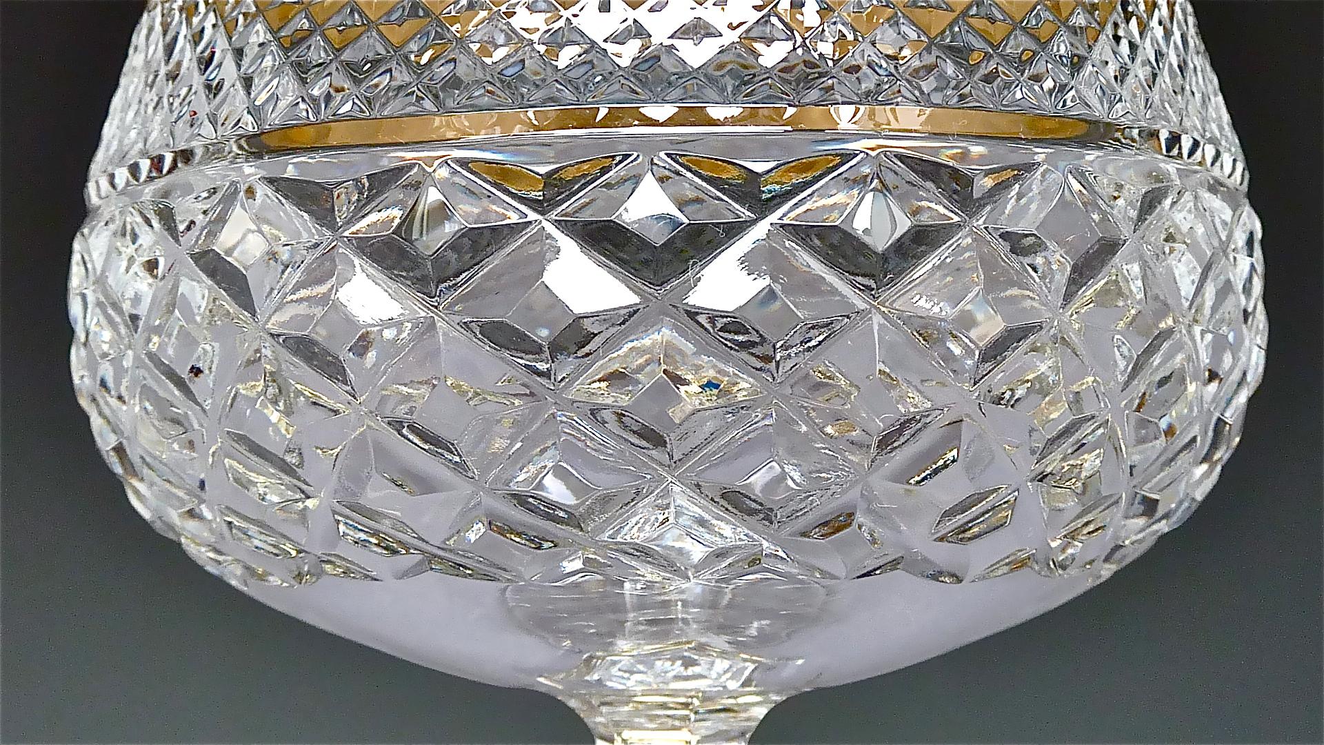 Precious 6 Cognac Glasses Gold Crystal Glass Stemware Josephinenhuette Moser 3