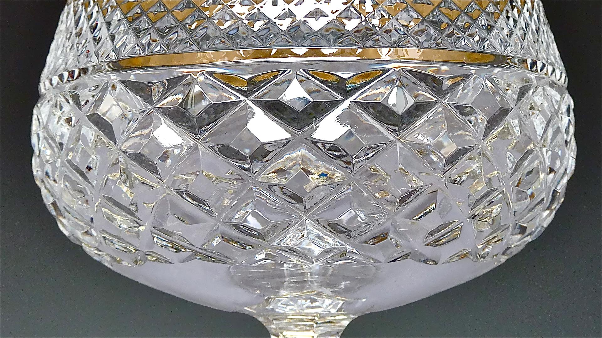 Edelsteine 6 Cognacfarbene Gläser Gold Kristallglas Stemware Josephinenhuette Moser im Angebot 3