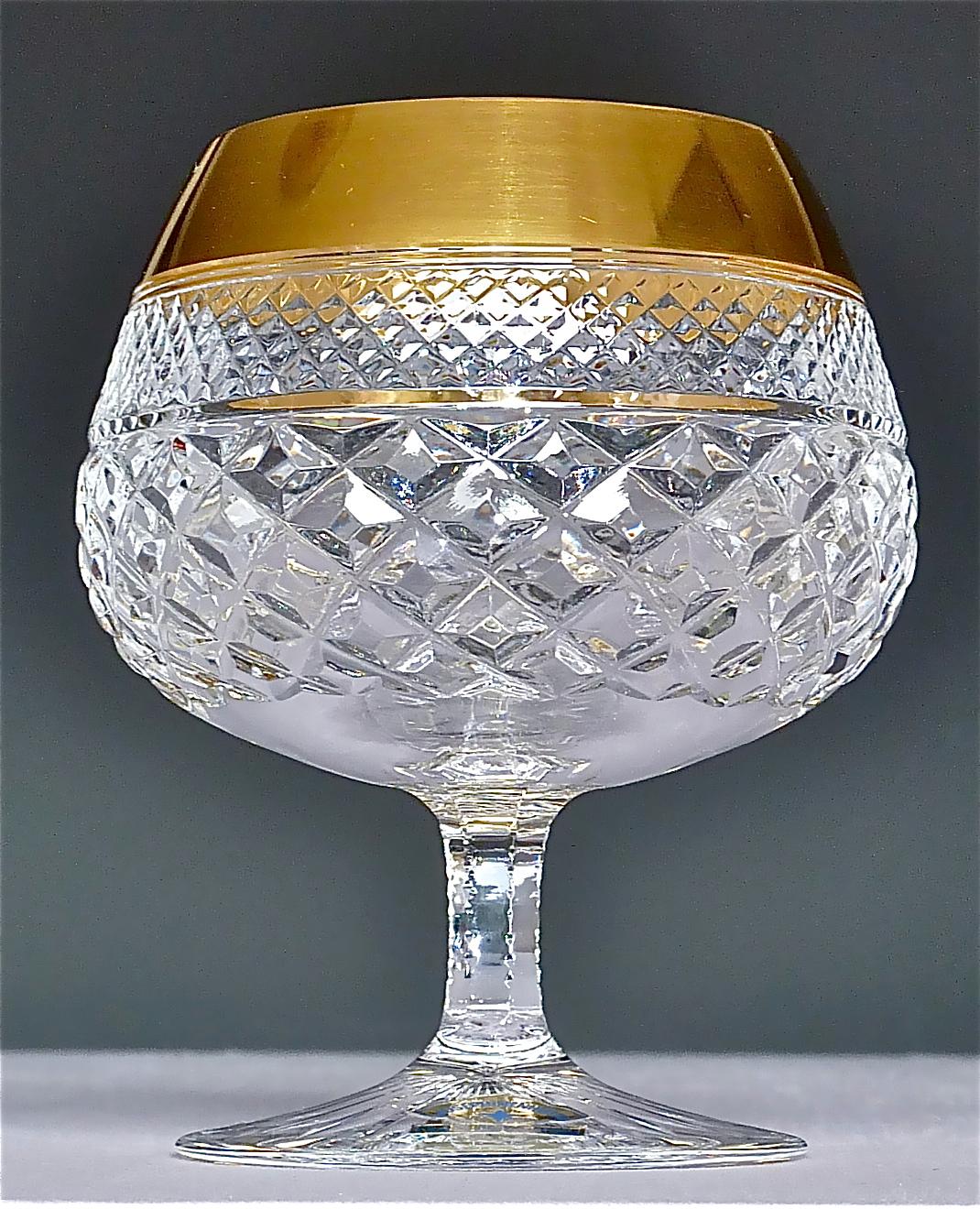 Precious 6 Cognac Glasses Gold Crystal Glass Stemware Josephinenhuette Moser 4