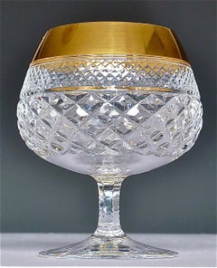 Precious 6 Cognac Glasses Gold Crystal Glass Stemware Josephinenhuette Moser