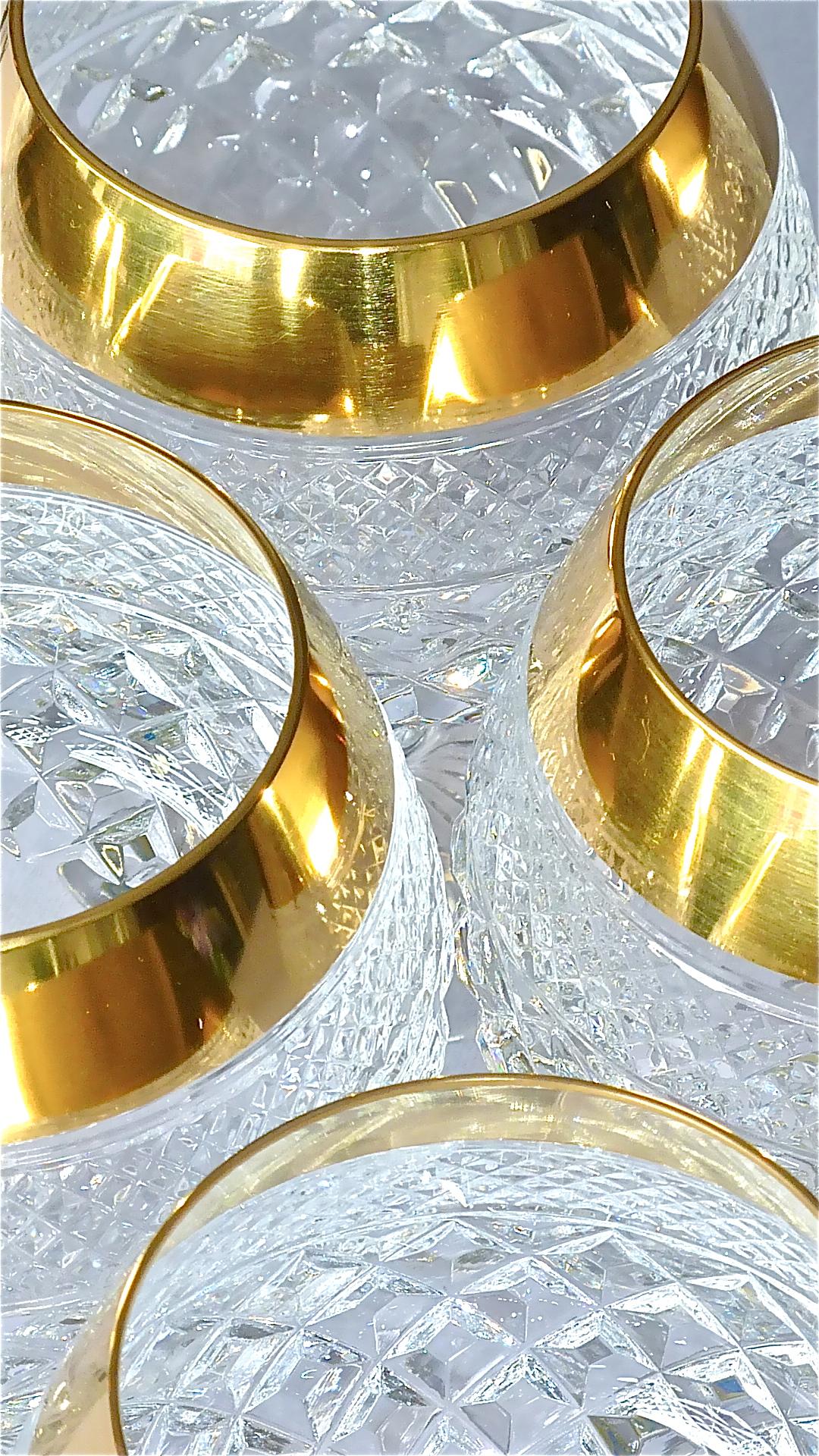Edelsteine 6 Cognacfarbene Gläser Gold Kristallglas Stemware Josephinenhuette Moser (Deutsch) im Angebot