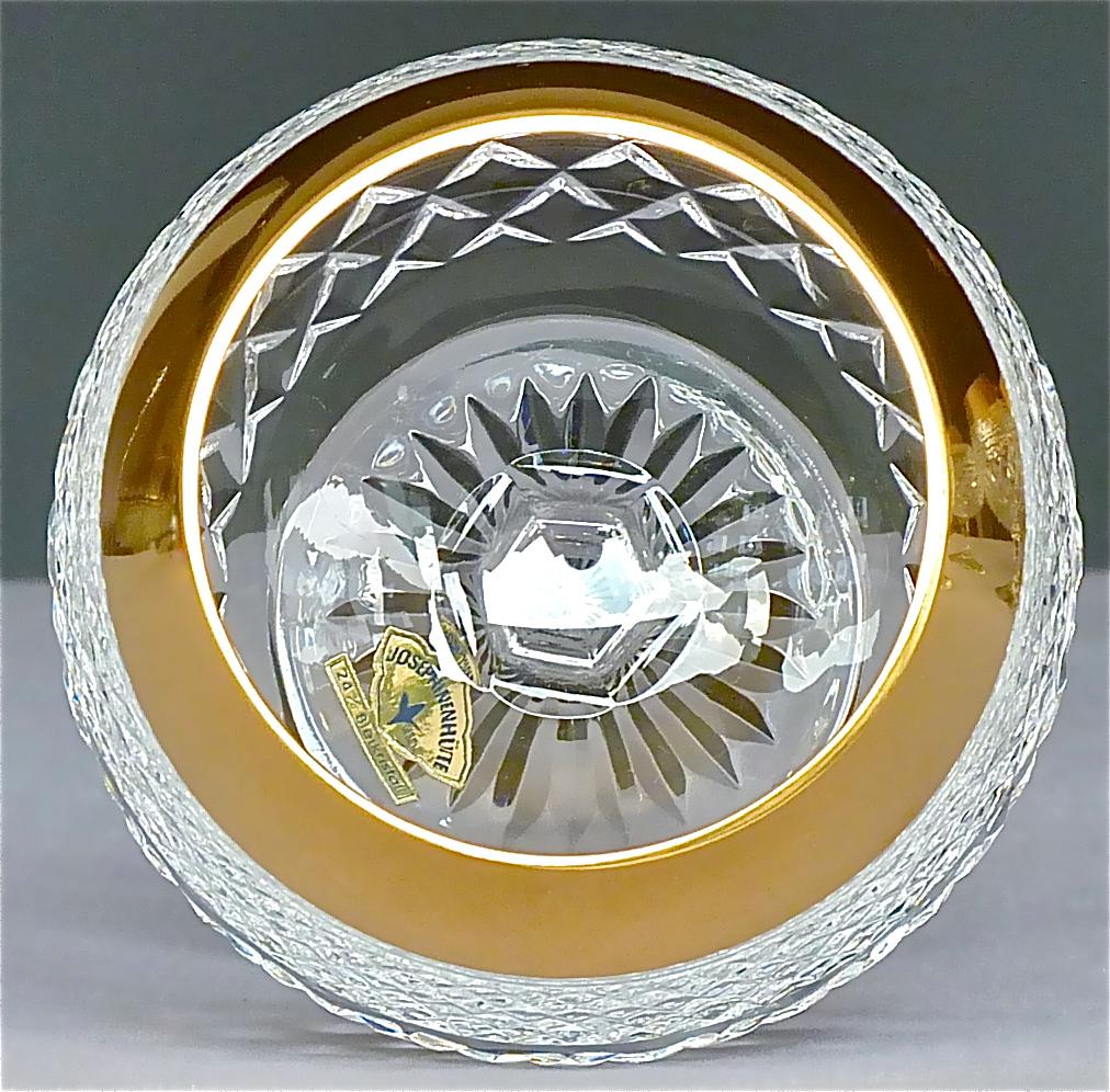 Edelsteine 6 Cognacfarbene Gläser Gold Kristallglas Stemware Josephinenhuette Moser (Mitte des 20. Jahrhunderts) im Angebot