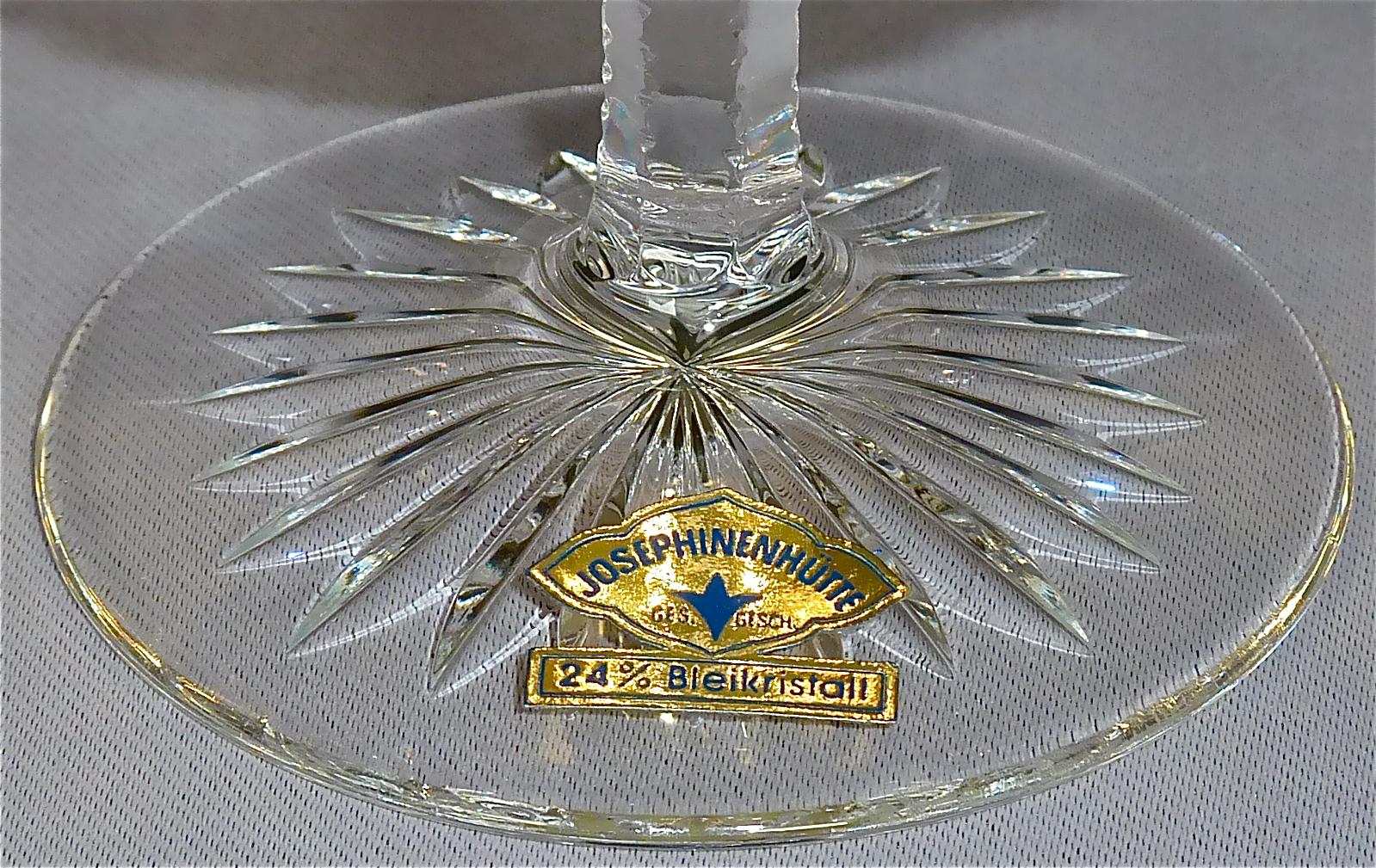 Precious 6 Cognac Glasses Gold Crystal Glass Stemware Josephinenhuette Moser 1