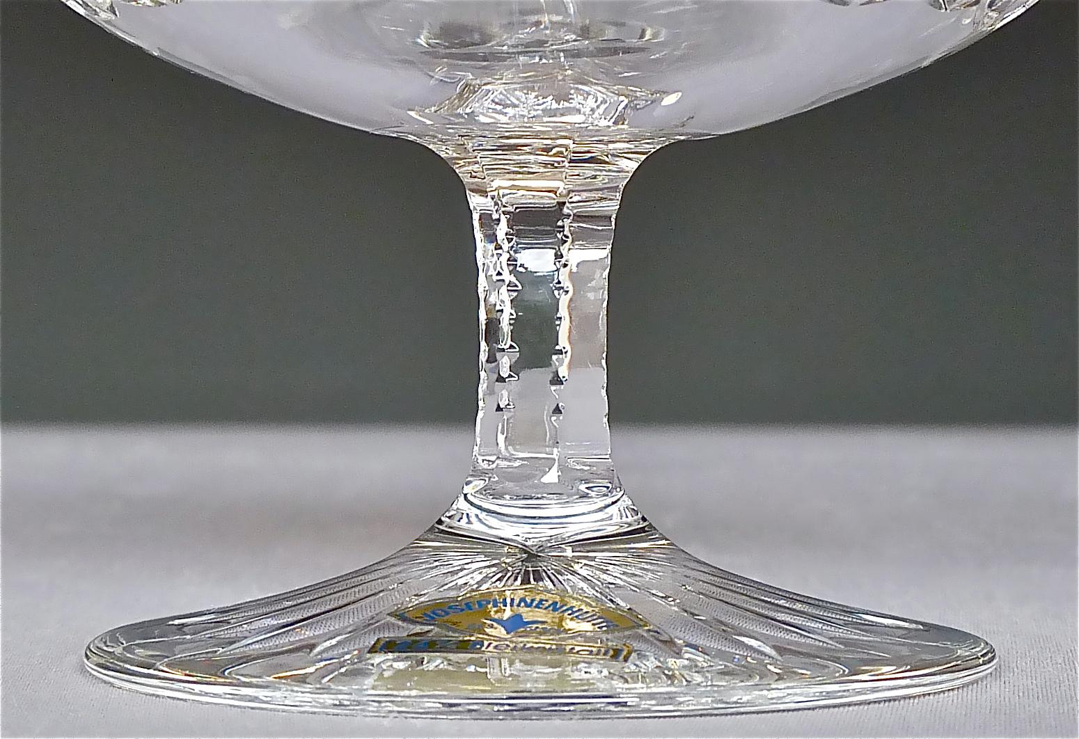Edelsteine 6 Cognacfarbene Gläser Gold Kristallglas Stemware Josephinenhuette Moser im Angebot 2
