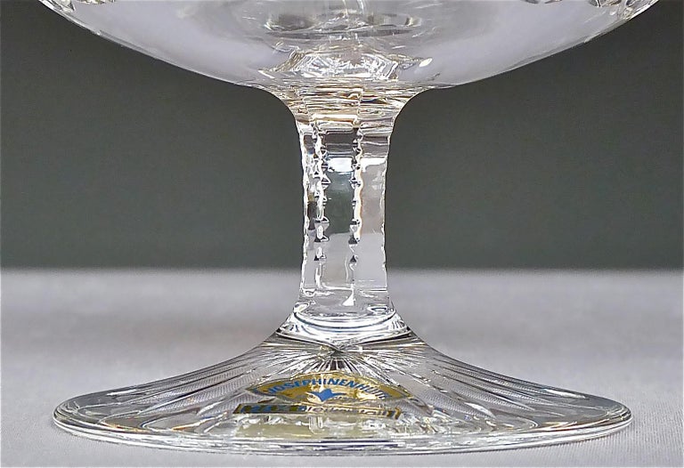 Precious 6 Cognac Glasses Gold Crystal Glass Stemware Josephinenhuette Moser For Sale 2