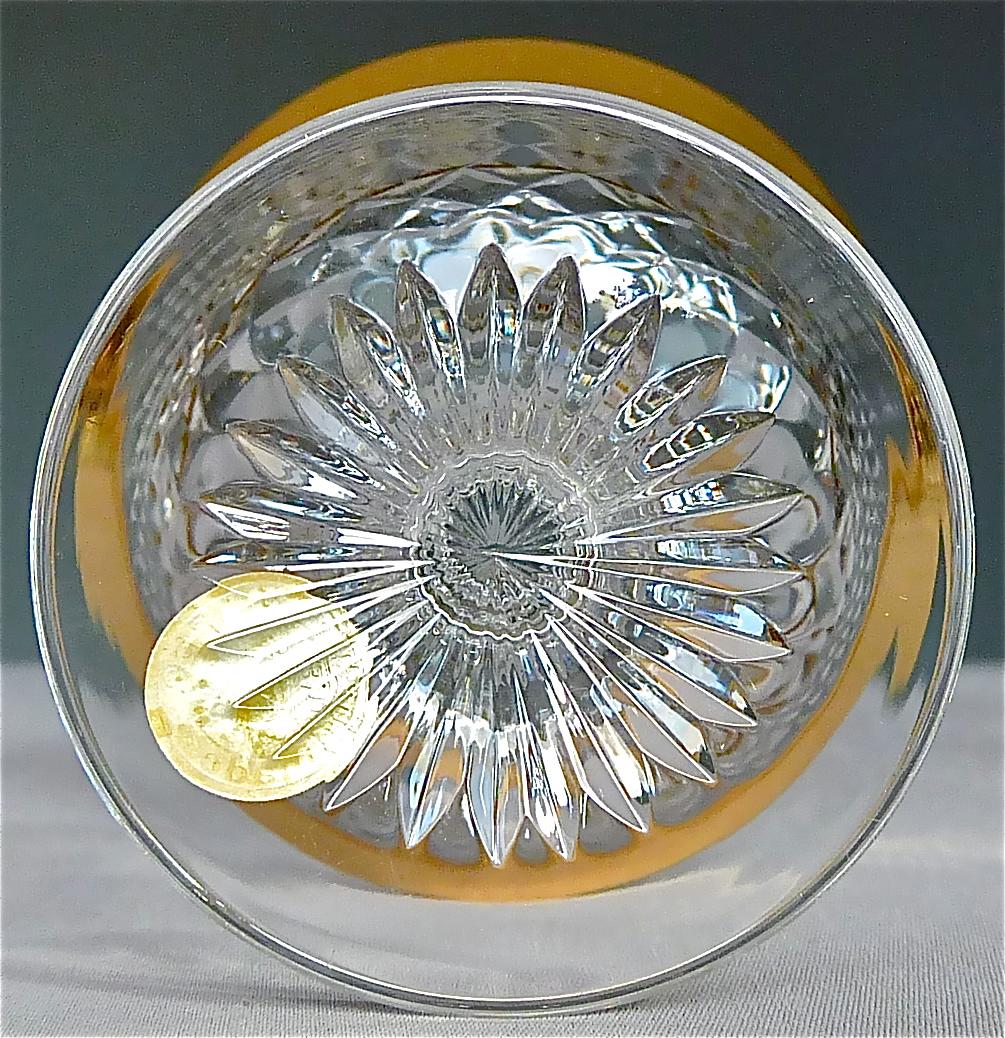 Precious 6 Liqueur Glasses Gold Crystal Glass Stemware Josephinenhuette Moser In Good Condition In Nierstein am Rhein, DE