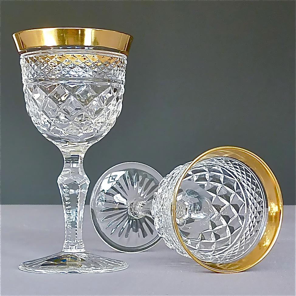 Precious 6 Schnapps Spirit Glasses Gold Crystal Stemware Josephinenhuette Moser 7