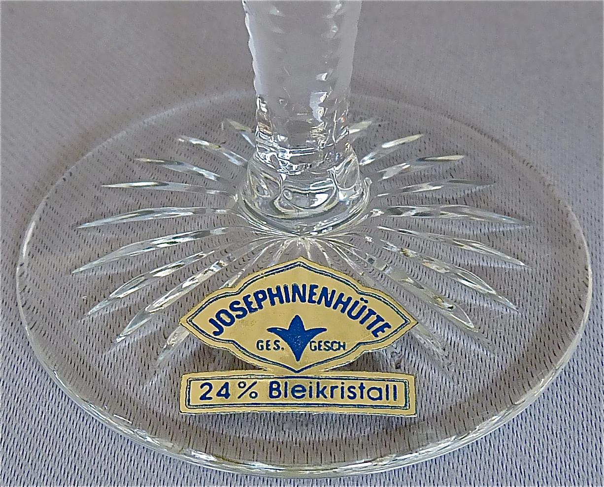 Mid-20th Century Precious 6 Schnapps Spirit Glasses Gold Crystal Stemware Josephinenhuette Moser