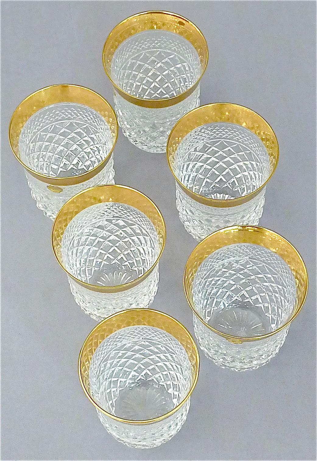 Precious 6 Water Glasses Gold Crystal Glass Tumbler Josephinenhuette Moser 2