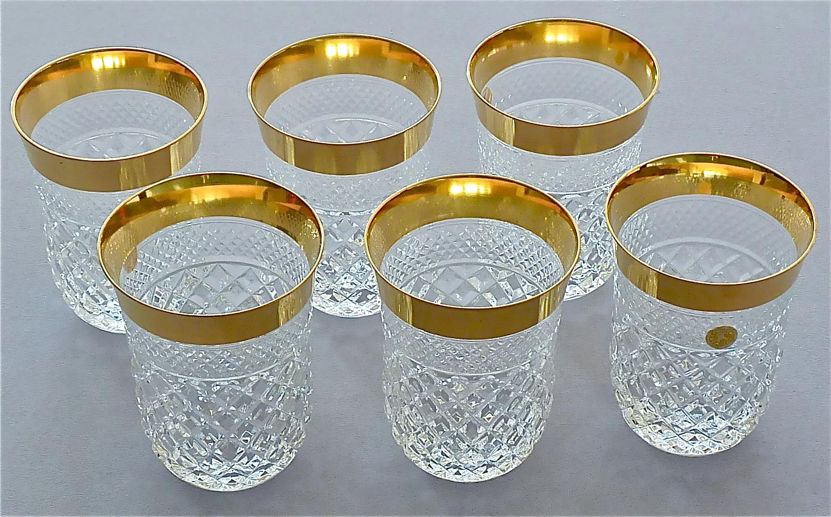Precious 6 Water Glasses Gold Crystal Glass Tumbler Josephinenhuette Moser 3