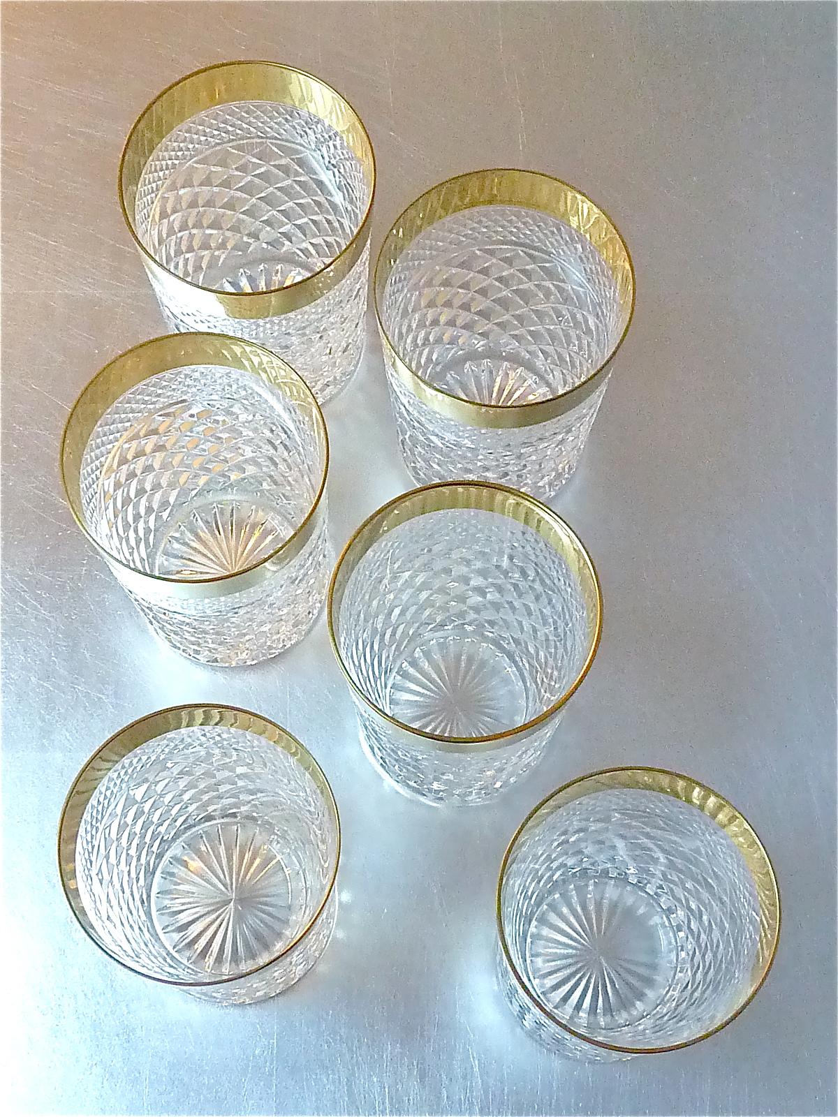 Edelsteine 6 Wassergläser Gold Kristallglas Becher Josephinenhuette Moser im Angebot 5