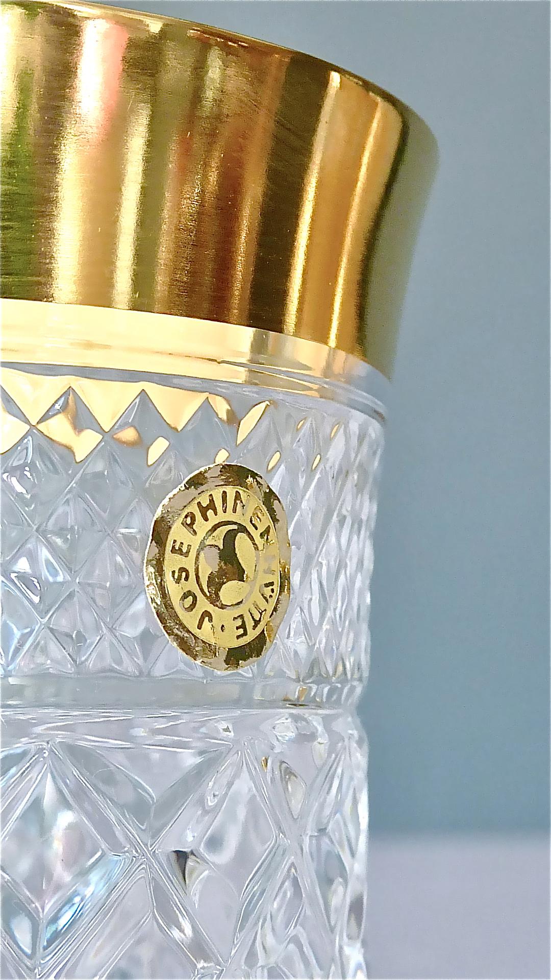 Hollywood Regency Precious 6 Water Glasses Gold Crystal Glass Tumbler Josephinenhuette Moser