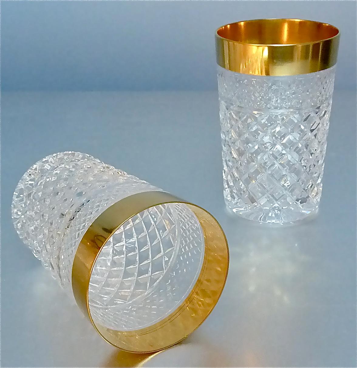 Precious 6 Water Glasses Gold Crystal Glass Tumbler Josephinenhuette Moser In Good Condition For Sale In Nierstein am Rhein, DE