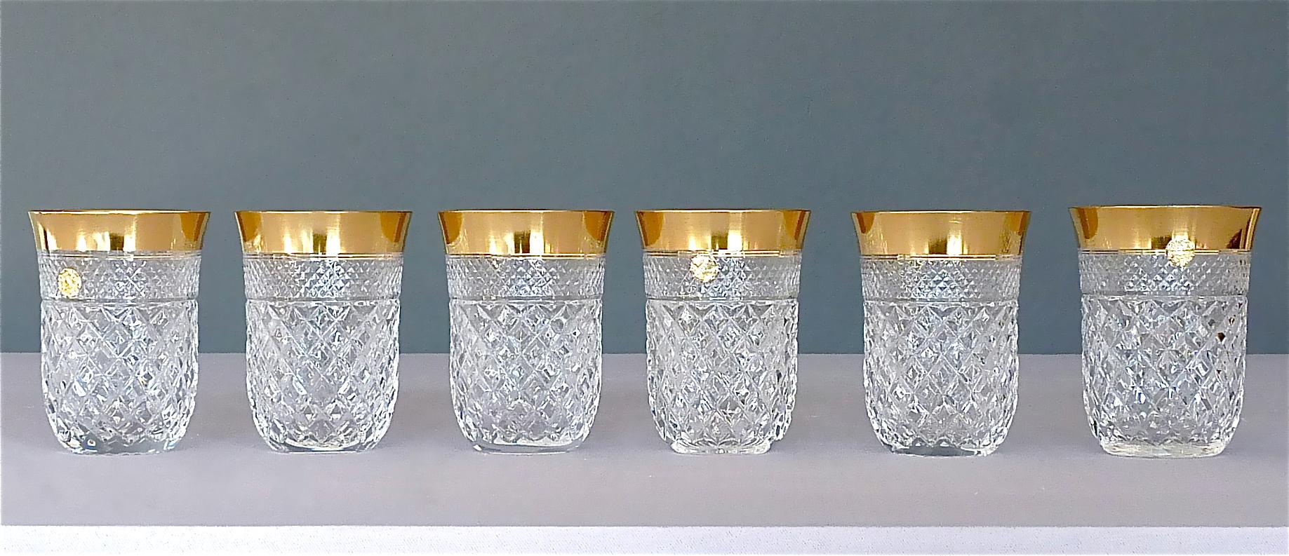 Precious 6 Water Glasses Gold Crystal Glass Tumbler Josephinenhuette Moser 1
