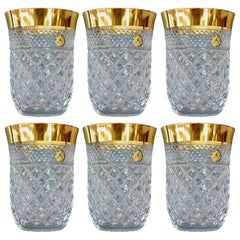 Precious 6 Water Glasses Gold Crystal Glass Tumbler Josephinenhuette Moser