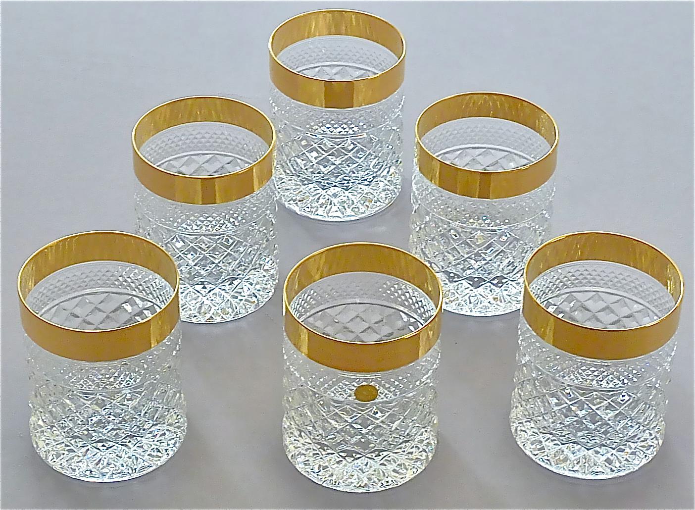 Precious 6 Whisky Glasses Gold Crystal Glass Tumbler Josephinenhuette Moser 4