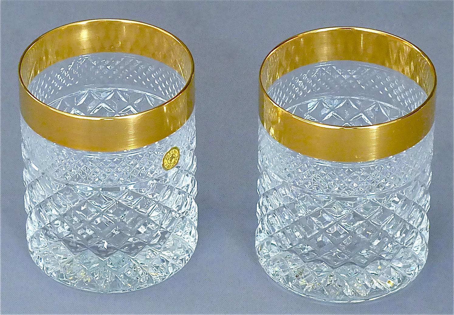Precious 6 Whisky Glasses Gold Crystal Glass Tumbler Josephinenhuette Moser 1
