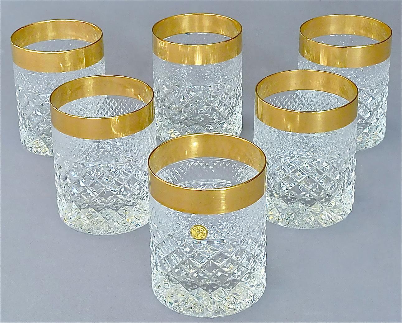 Precious 6 Whisky Glasses Gold Crystal Glass Tumbler Josephinenhuette Moser 2