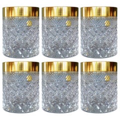 Precious 6 Whisky Glasses Gold Crystal Glass Tumbler Josephinenhuette Moser