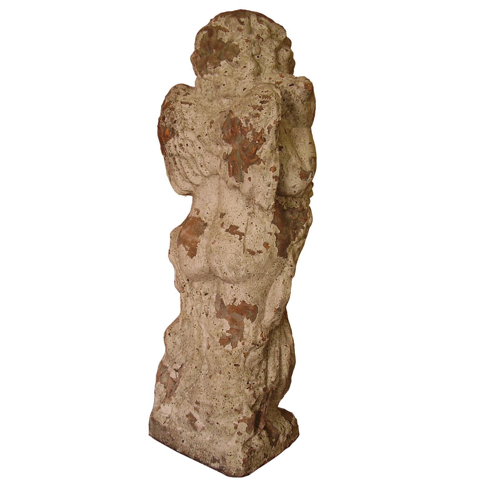 Néo-classique Precieuse et ancienne statue italienne d'un « chérubin » en terre cuite faite à la main en vente