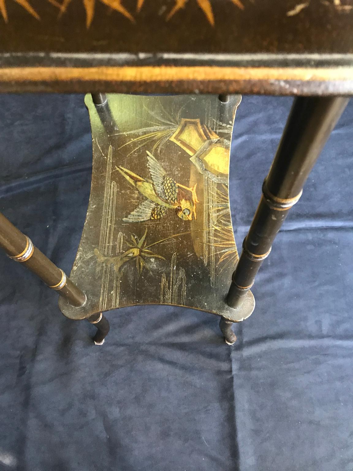 Precious Lacquered Vanity Table Napoleon III, France, 19th Century (Lackiert)