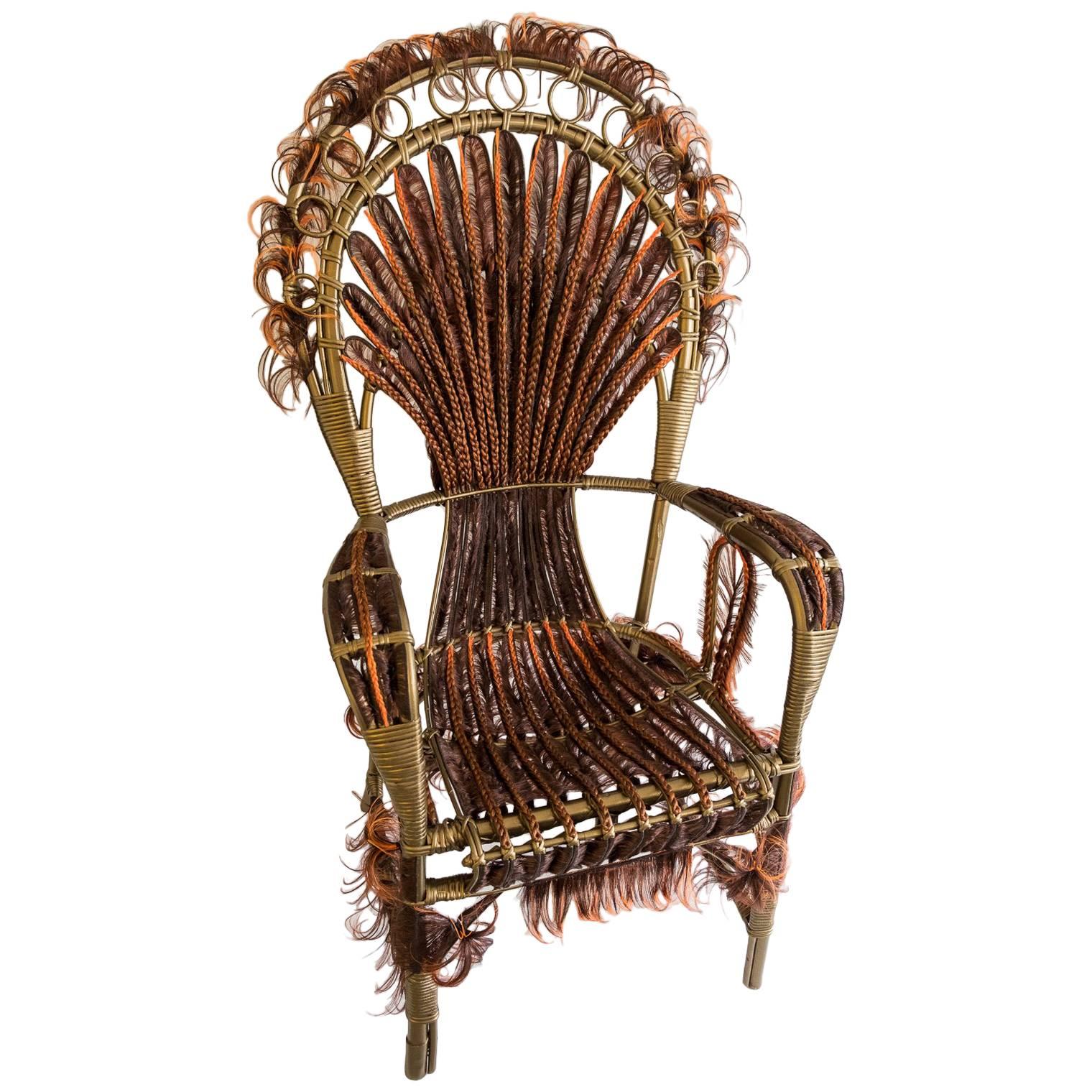 Precious Armchair, rattan and synthetic fibers, Art Modern