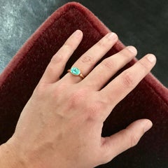 Precious Basics Ring 18 Carat Rose Gold, 1 African Paraiba Tourmaline 2.43 Carat