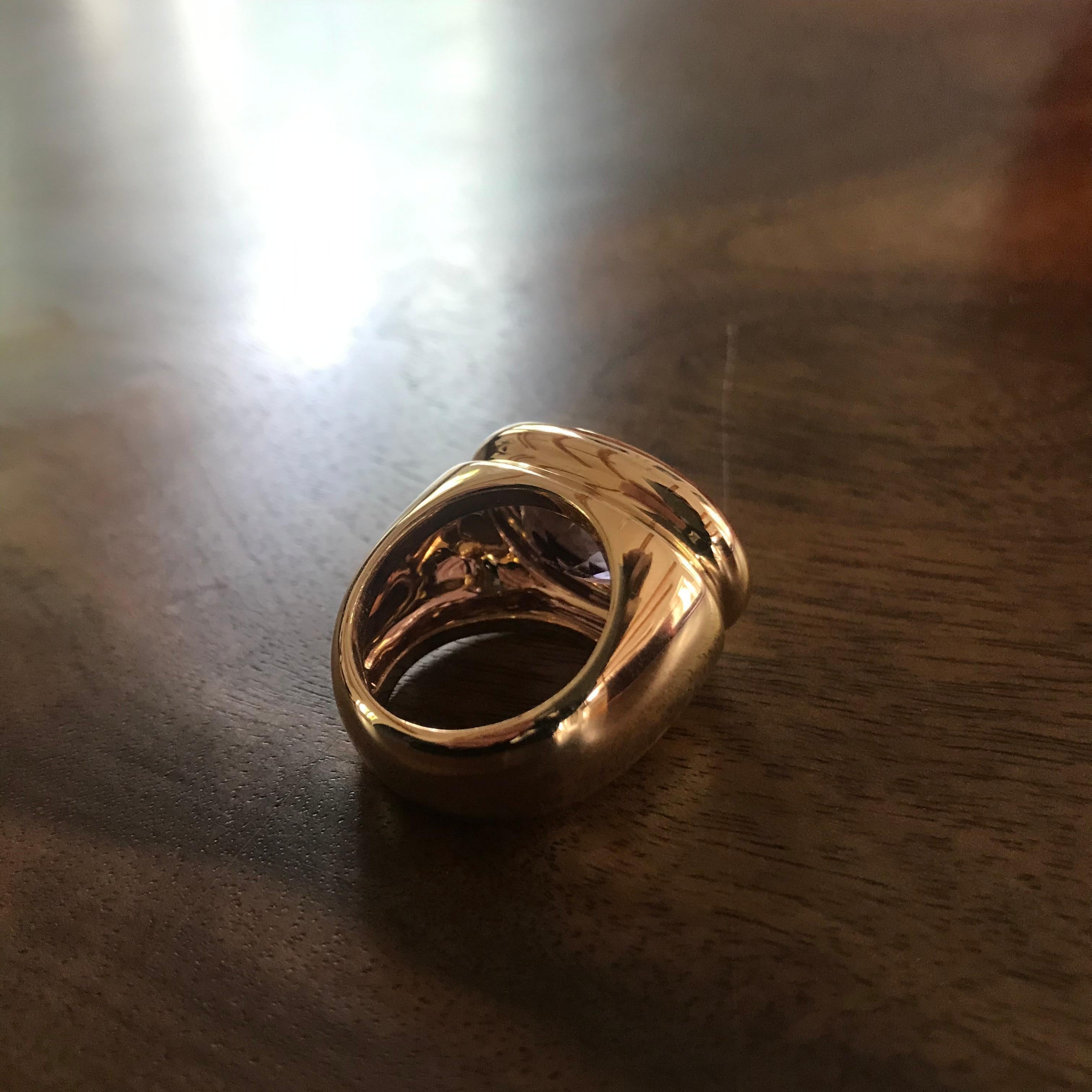Precious Basics Ring aus 18 Karat Roségold mit 1 Amethyst von 12,24 Karat (Ovalschliff) im Angebot