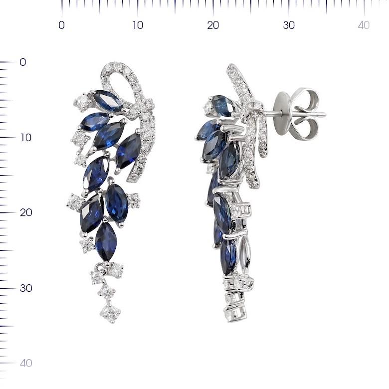 Earrings White Gold 14 K
Diamond 24-Round 57-0,61-4/7A
Diamond 52-Round 57-0,46-4/7A
Sapphire Blue 16-5,11 Т(4)/3A
Weight 6.44 gram

With a heritage of ancient fine Swiss jewelry traditions, NATKINA is a Geneva based jewellery brand, which creates