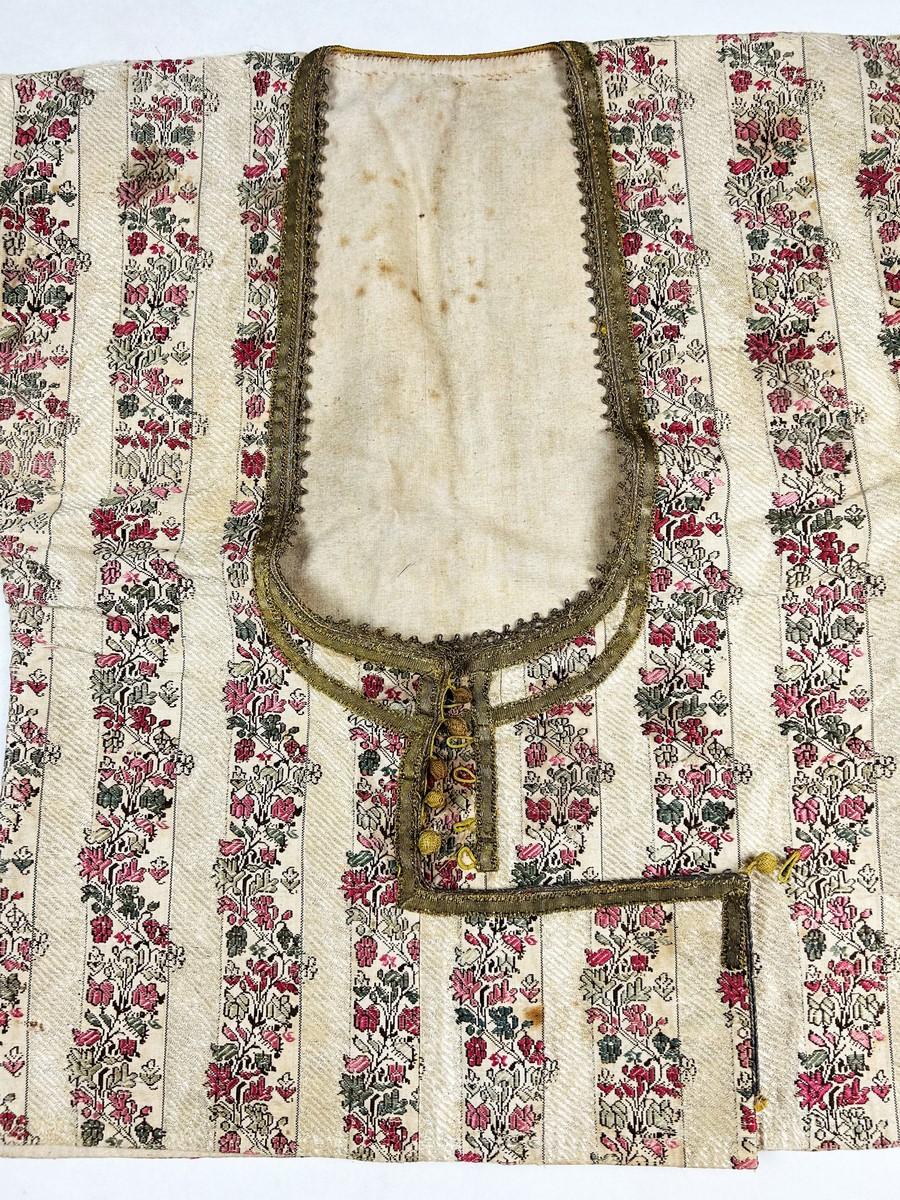 Beige Precious brocaded silk ceremonial bodice - Indian or Persian Late 18th