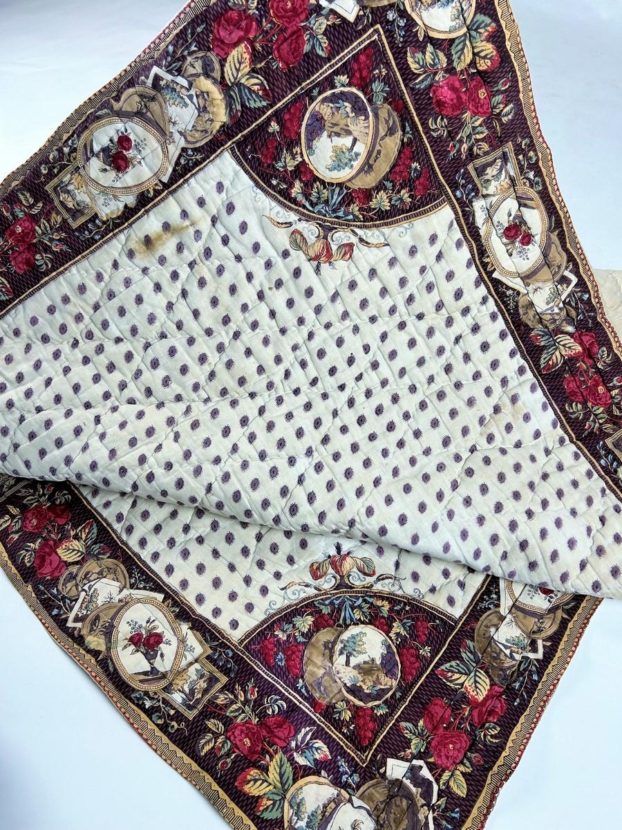 Preziosa trapunta francese stampata a blocchi del periodo Luigi XVI francese CIRCA 1780 in vendita 4