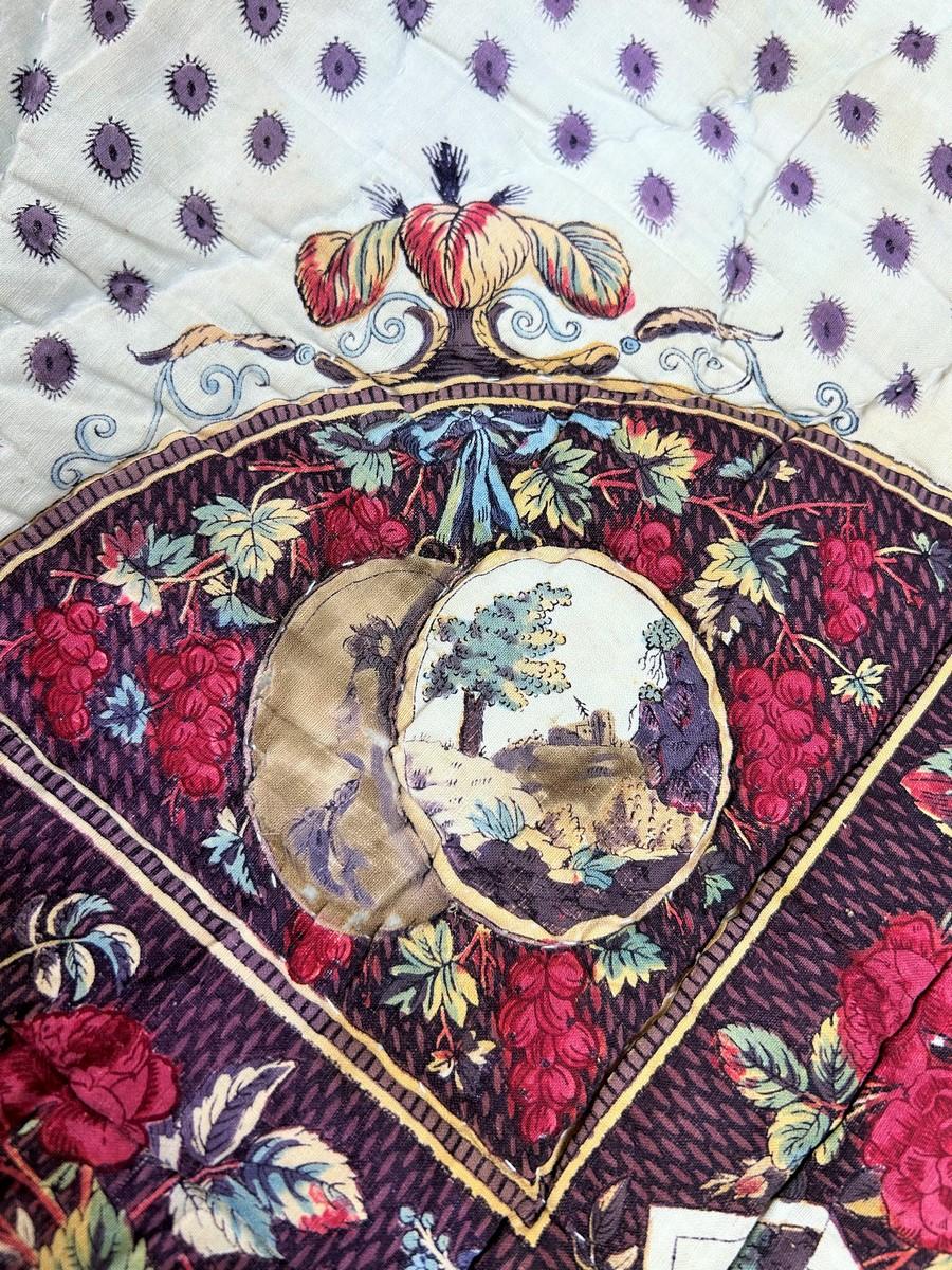 Preziosa trapunta francese stampata a blocchi del periodo Luigi XVI francese CIRCA 1780 in vendita 1