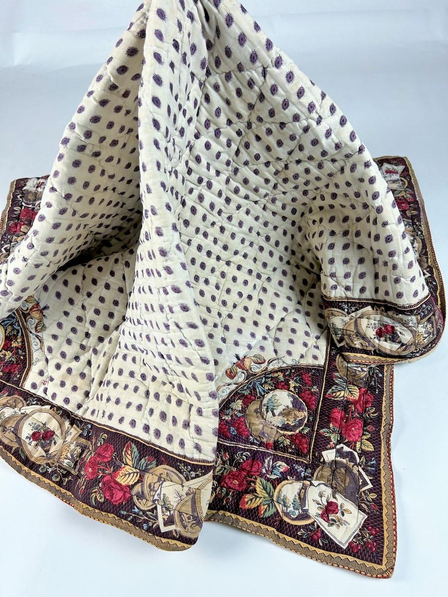 Preziosa trapunta francese stampata a blocchi del periodo Luigi XVI francese CIRCA 1780 in vendita 3