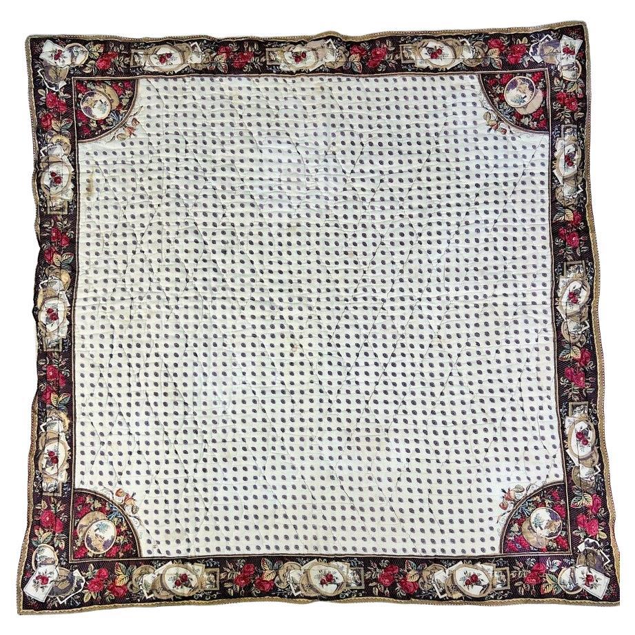 Precious french block printed quilt from the Louis XVI period French Circa 1780