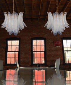 Precious Italian Murano Six-Tier Opaline Ferns Glass Chandelier, 36 Opal Glasses