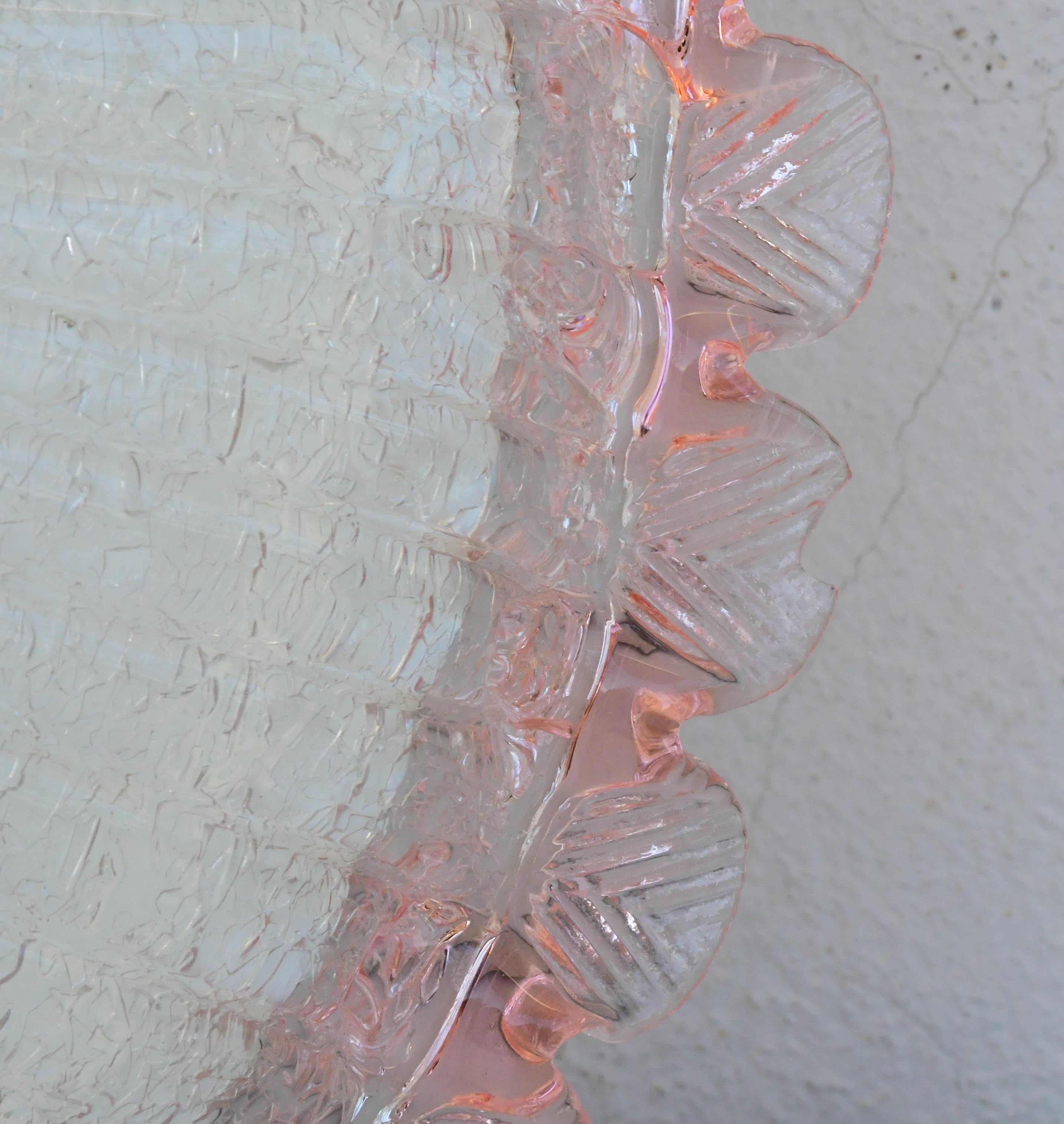 Precious Italian Pink Murano Glass Ceiling Fixture, Murano, 1970 en venta 1