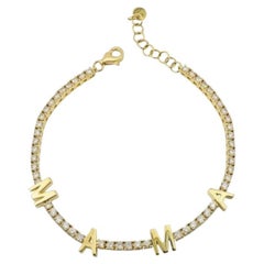MAMA Initial 14K Yellow Gold Diamond Bracelet