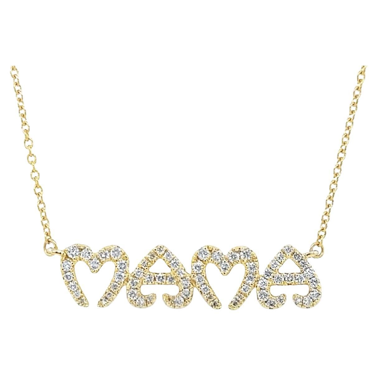 Heart Shaped Letters 14K Gold MAMA Necklace