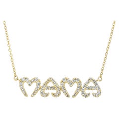 Herzförmige Buchstaben 14K Gold MAMA Halskette