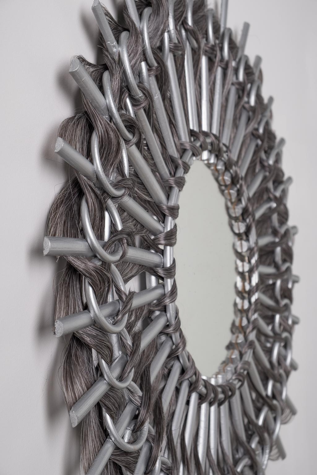 Precious Mirror, rattan and synthetic fibers, Art Modern 2