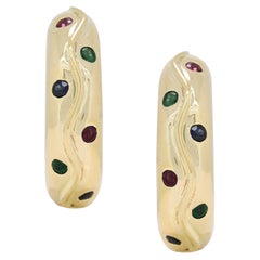 Precious Multi-Stone 0.24ct Gemstone Earrings in 18K Yellow Gold