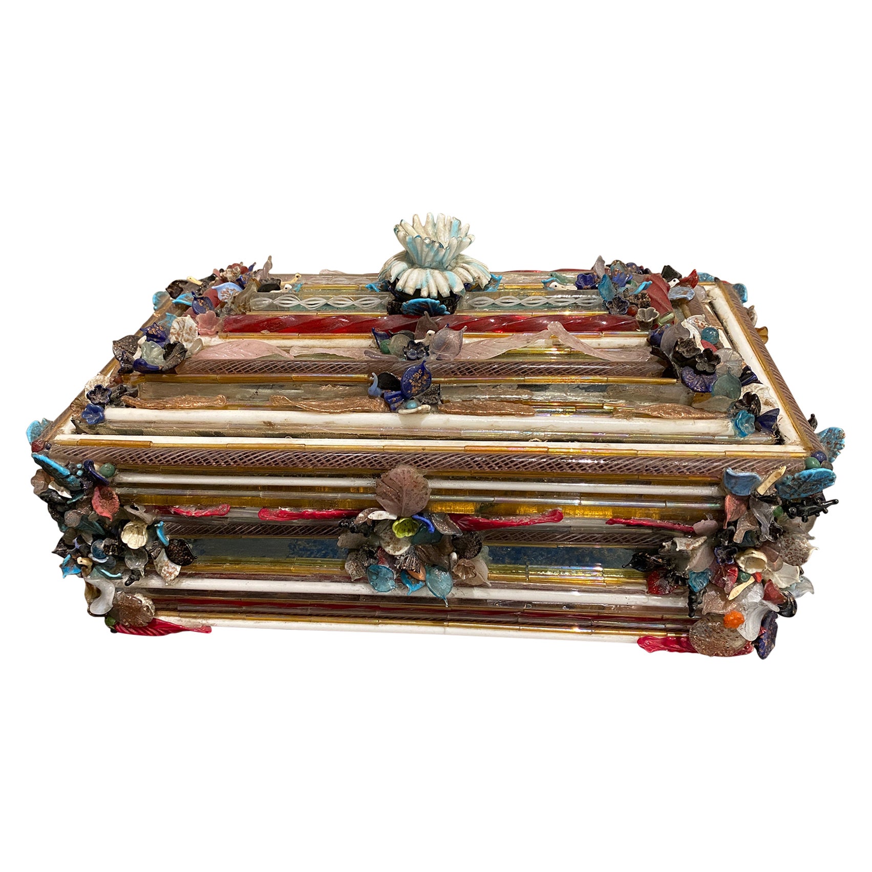 Precious Murano Glass Jewel or Dresser Box  1930'