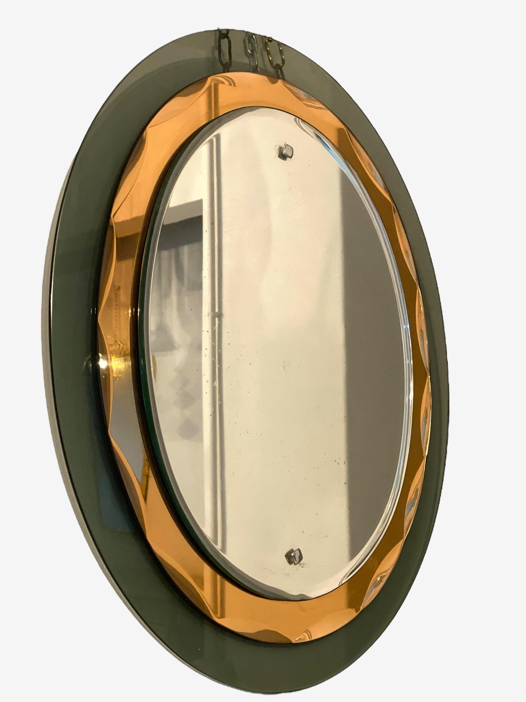 Mid-Century Modern Precious Oval Shaped Mirror Attributed to Max Ingrand for Fontana Arte, 1960s