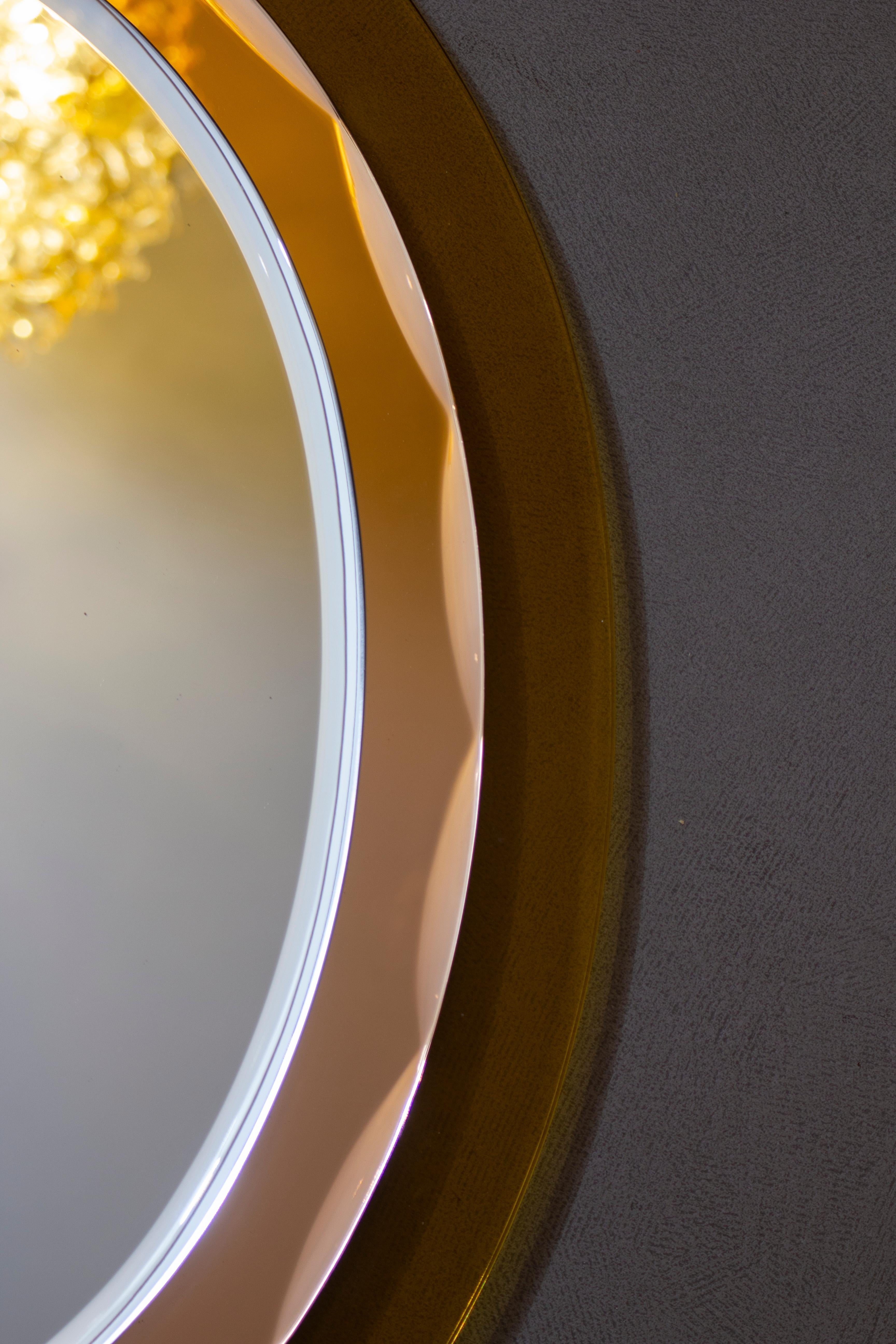 Art Glass Precious Oval Shaped Mirror Attributed to Max Ingrand for Fontana Arte, 1960s For Sale