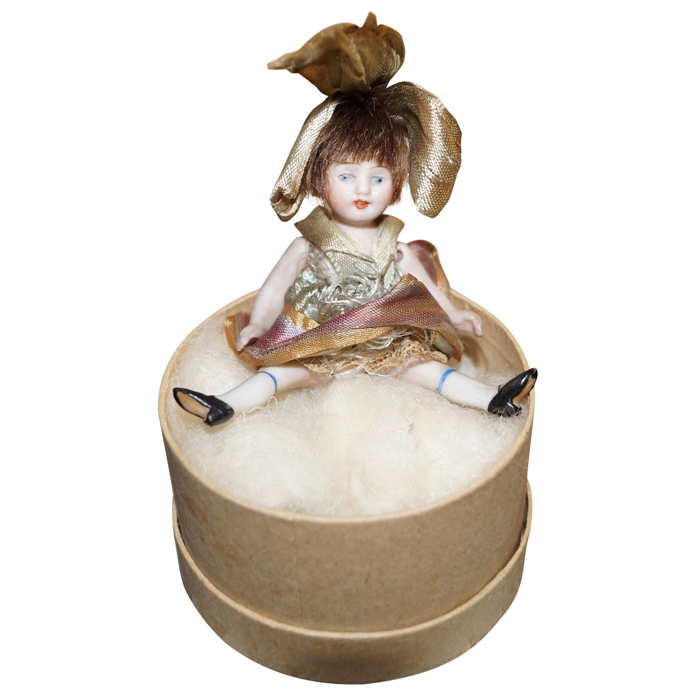 Precious Porcelain Biscuit Doll, circa 1930 For Sale
