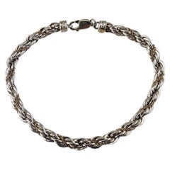 Precious Precious Sterling Silver 14K Yellow Gold Rope Chain Bracelet #25568