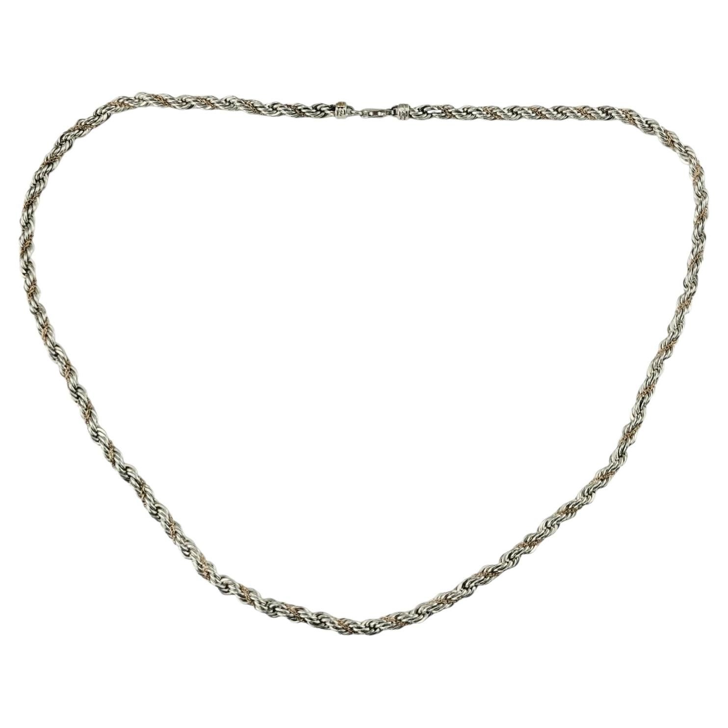 Precious Precious Sterling Silver 14K Yellow Gold Rope Chain Necklace #25569